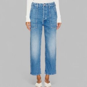 MOTHER Light Blue High-Rise Straight Jeans